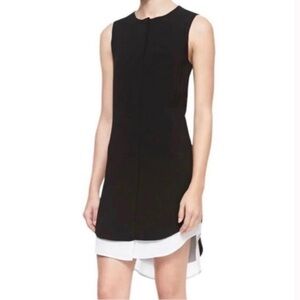 Rag & Bone Women's Longtail Shirt Dress Sz 6 Button Front Black White Silk